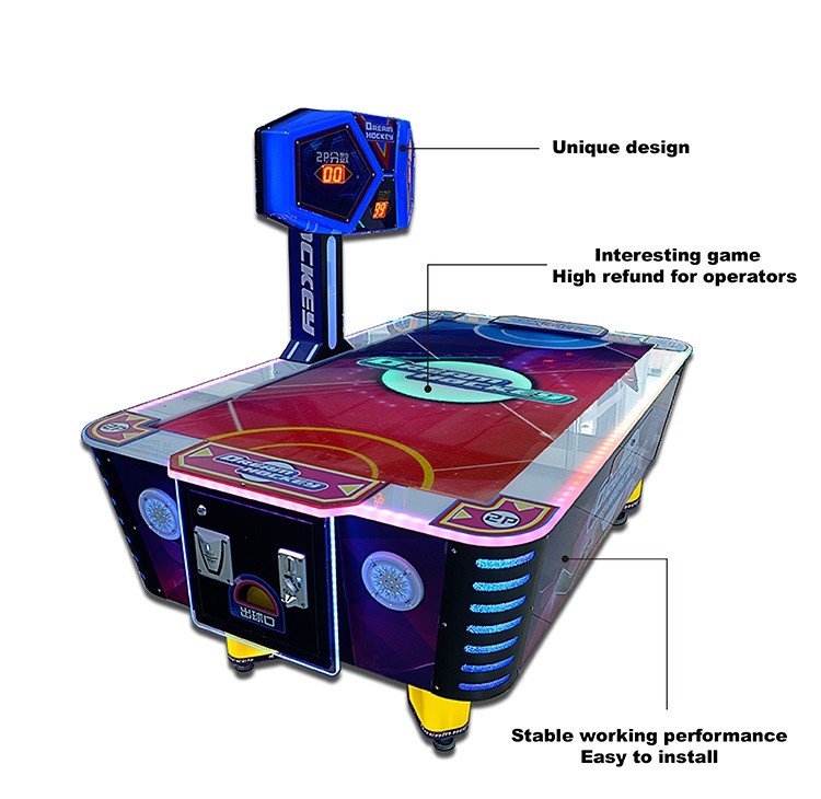 Theme Park Air Hockey Arcade Machine With Metal / Wood / Plastic Material