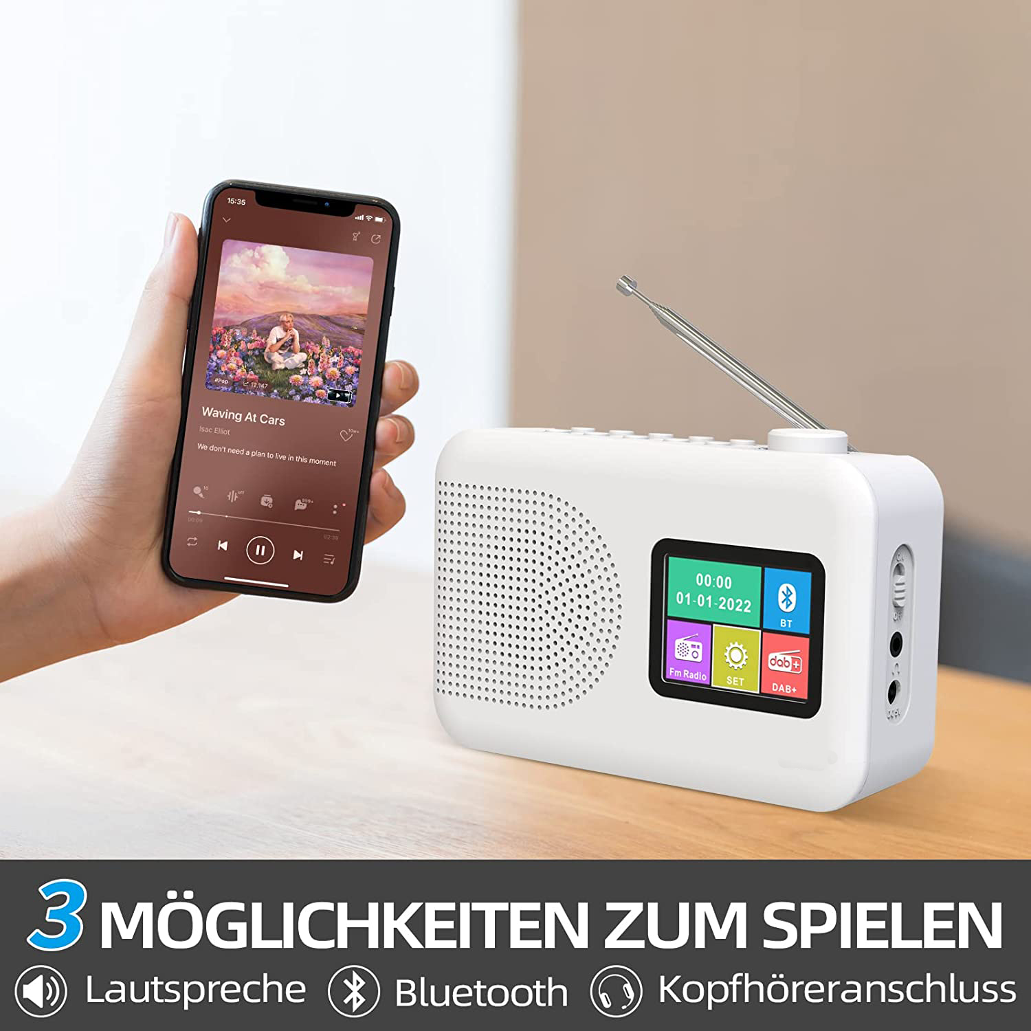 BT 5.0 Portable DAB FM Bluetooth Radio Dab Small Radio With Built In Speakers