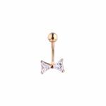 Internally Thread Prong Set CZ Belly Button Ring Dangle Body Piercing Jewelry
