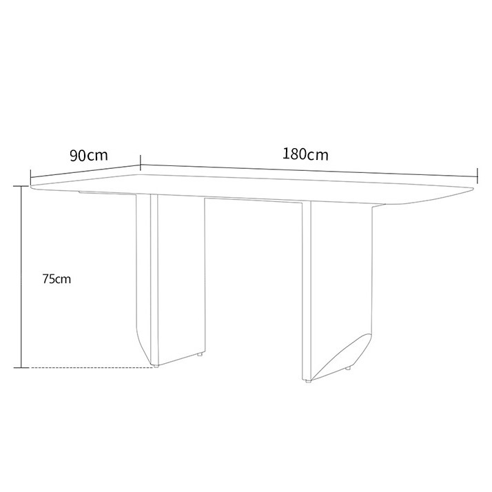 Simple Stainless Steel Marble Villa Square Dining Room Table
