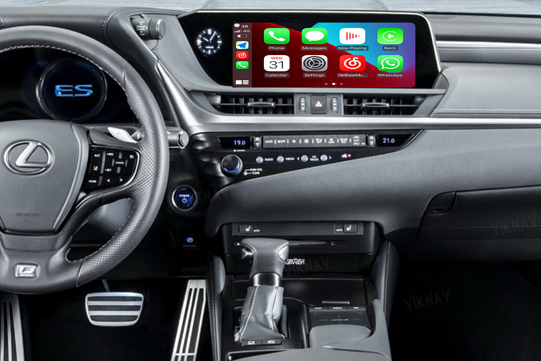 Viknav Fit For Original Car 12.3 Inch Screen Linux System For Lexus ES 2018 2019 2020 Wireless Apple CarPlay Android Aut