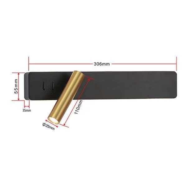Modern Reading Book Light Indoor Surface Mounted Aluminum Frosted Led Flexible Living Room Bedroom Bed Bedside Wall Lamp