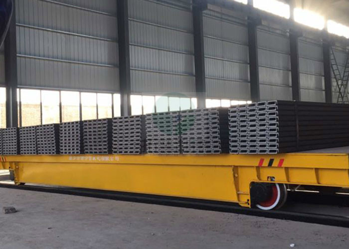 10-45 Ton Rail Guided Container Motorized Transfer Carts Trolley On Wheels