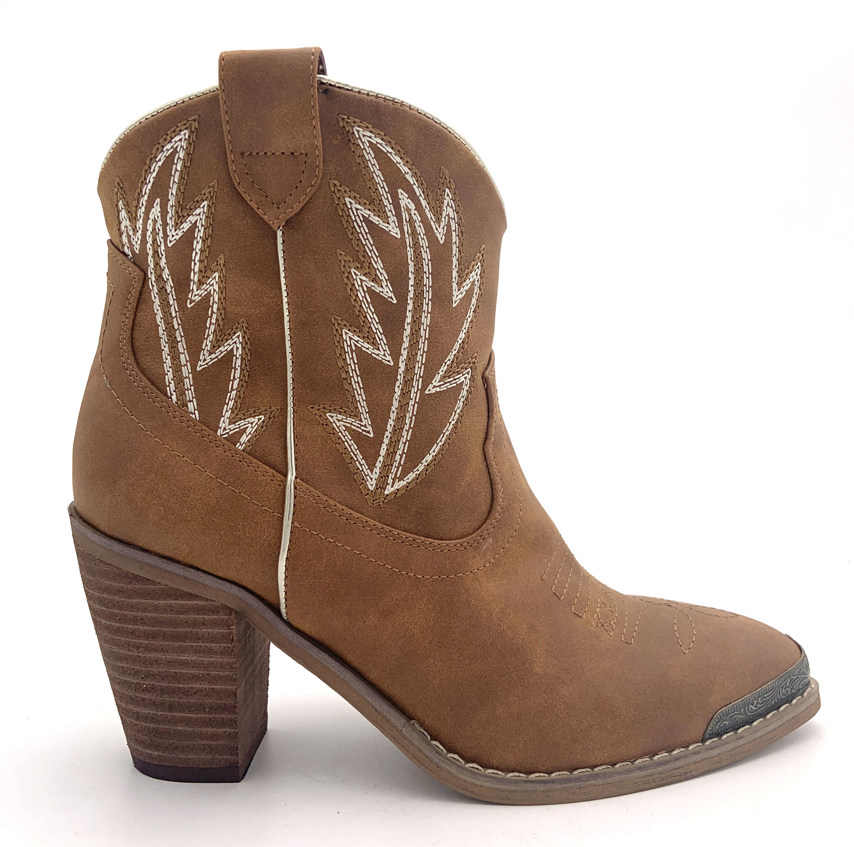 Mid Calf Height Womens Ankle Boots With High Heel Pull On Closure Type