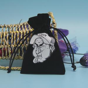 Wholesale Durable Gift Bracelet Black Velvet Drawstring Bag Wear Resistant Custom Made from china suppliers