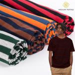 185gsm 95 Cotton 5 Spandex Fabric Soft Striped Knit Lycra Undershirt Cloth