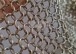 Welding Stainless Steel Chain Mail Wire Mesh 0.8x7mm Used For Room Divider