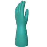 Diamond Grip Alkali Solvent Nitrile Green Chemical Resistant Gloves 33cm