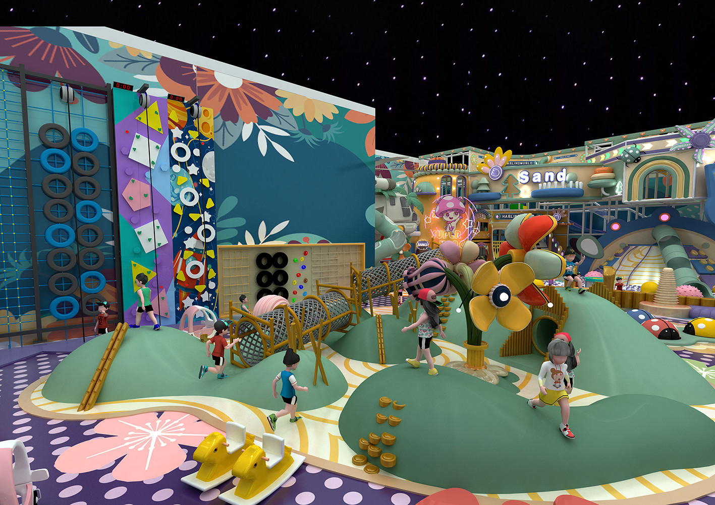 Customized Size Kids Indoor Playhouse Equipment Circus Themed Security Oriented