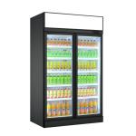Supermarket Display Refrigerators Double Glass Door Beer Fridge Upright Drink