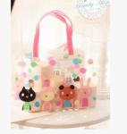 Customized Sewing Black PVC Handbags , Plastic PVC Promotional Bags