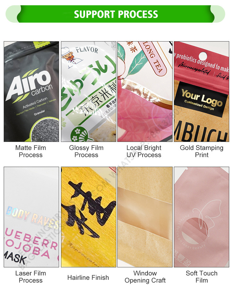 Packaging Zip Resealable Stand Up Pouch Food Packing Candy Biscuit Nut Aluminum Foil Bag