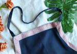 Blue Ethnic Style Kitchen Cooking Apron , Womens Cooking Apron With White Pocket