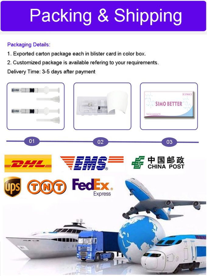 2ml OEM Facial cross-linked hyaluronic acid injectable dermal filler