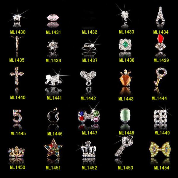 Hot NEW Wholesale Alloy Jewelry 3D Nail Art Jewelry Nail rhinestones Sticker