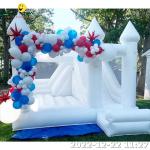 Inflatable Bounce House White Jumping Bouncy Castle Wedding Bouncer Indoor