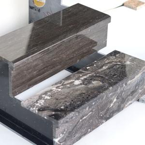Wholesale Marble Stair Ceramic Tiles , Glossy Anti Slip Stair Tiles Dark Grey Color from china suppliers