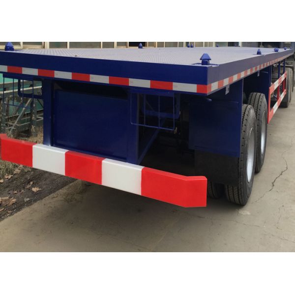 Container Carrying Flatbed Semi Trailer Truck 3 Axles 30-60 Tons 13m