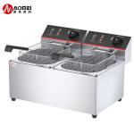 2 Tank 12L Electric Fryer Commercial Oil Outlet Deep Fryer 6L Oil Basin for Food