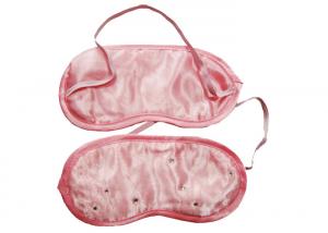 Wholesale Pink Soft Touching Sleeping Blindfold Eye Mask Customized Pattern With Hot Fix Rhinestone from china suppliers