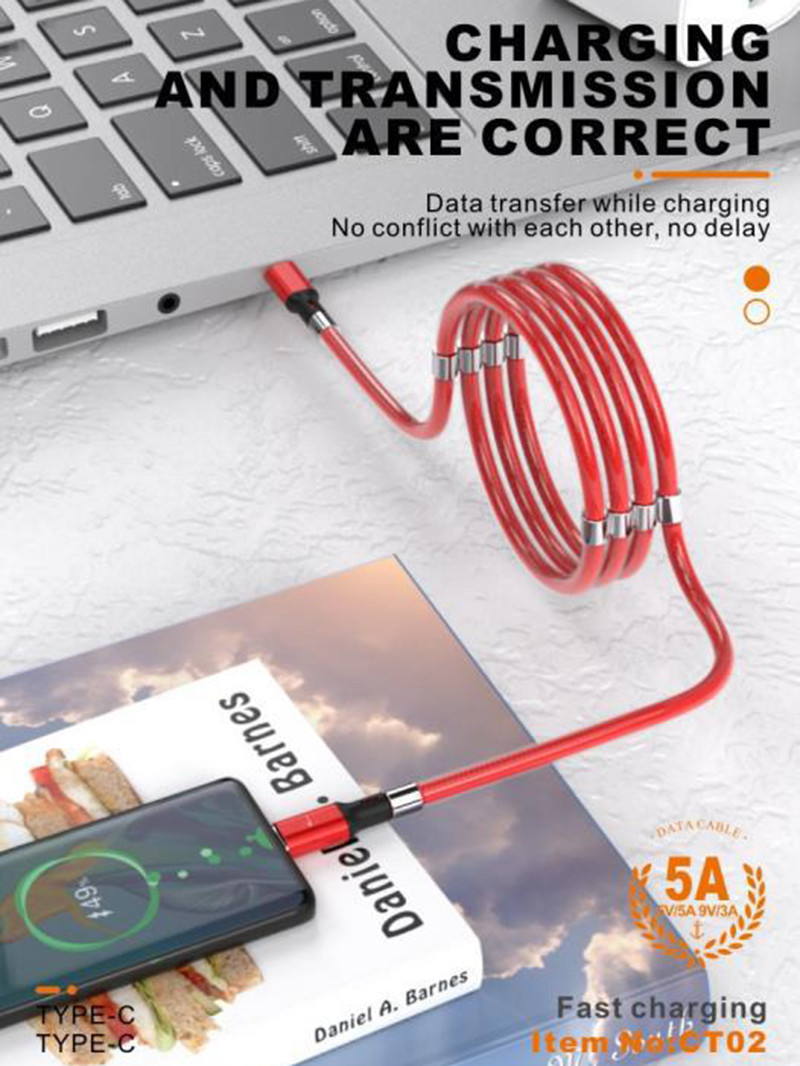 Fast 5A USB2.0 Magnetic Charging Cable For IPhone Micro Type C