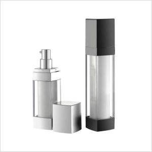 Wholesale Square Cosmetic Airless Bottle Lotion 1 Oz Airless Pump Bottle 50ml Double Wall from china suppliers