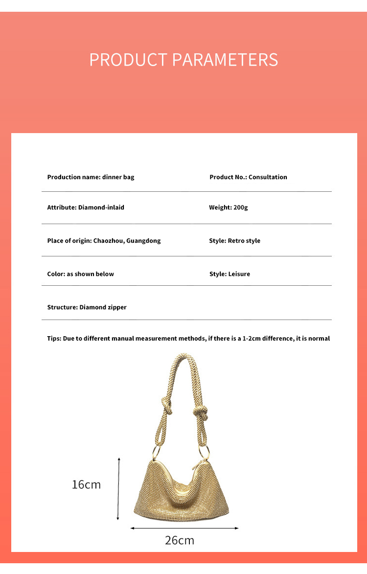 Minibook Fashion Design Clutch Messenger Shoulder Bag with Rhinestones Dinner Handbag