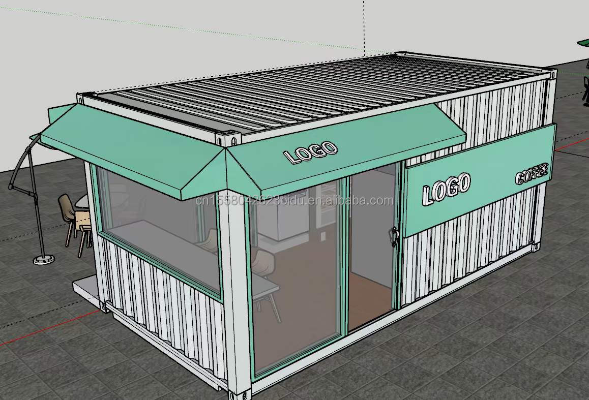 40 FT Expandable Steel Prefabricated House for Customizable Mobile Container Store Wall 50/75/100mm Wave Sandwich Panel