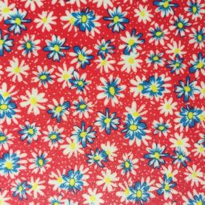 Wholesale Glitter Printed Faux Leather Fabric , Vegan Leather By The Yard Red Color from china suppliers