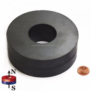 China OD 115mm x ID 45mm x T20mm Large Ceramic Ring Magnet C8 with Permanent Material on sale