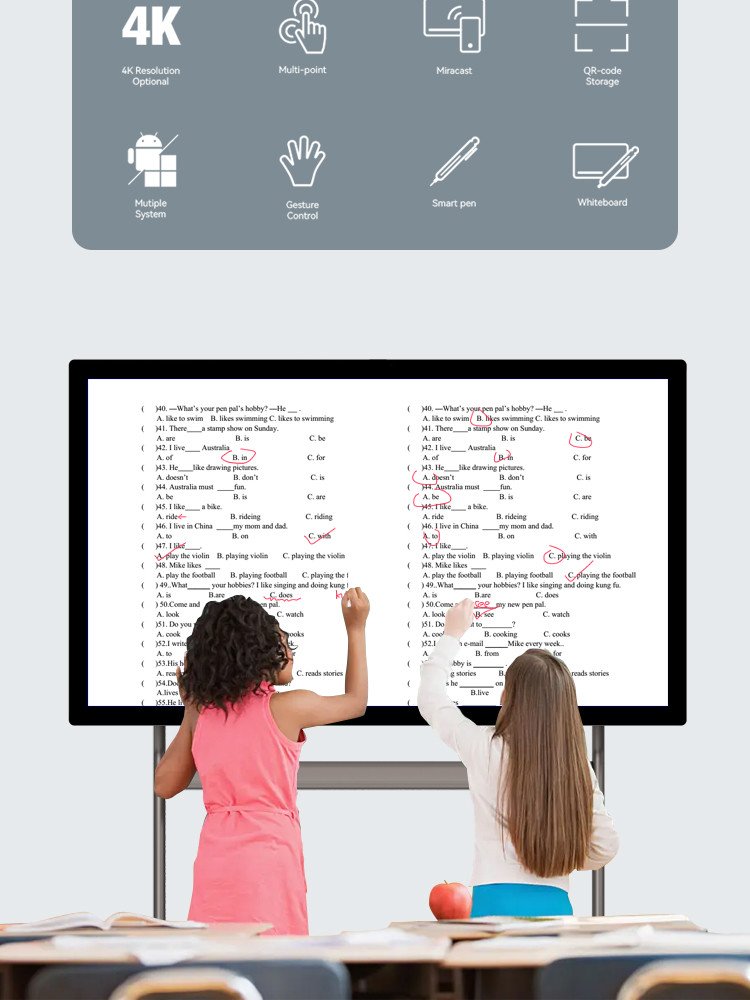 Writing Multi Touch Smart Board 43 Inch LCD Interactive Whiteboard