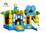 EN14960 Beach Design Inflatable Jumping Bouncer With Mesh And Slide