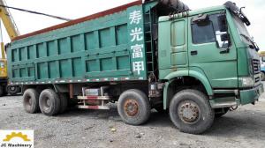 China Original Green Second Hand Dumper Truck 12 Wheels 380Hp Power Steering on sale