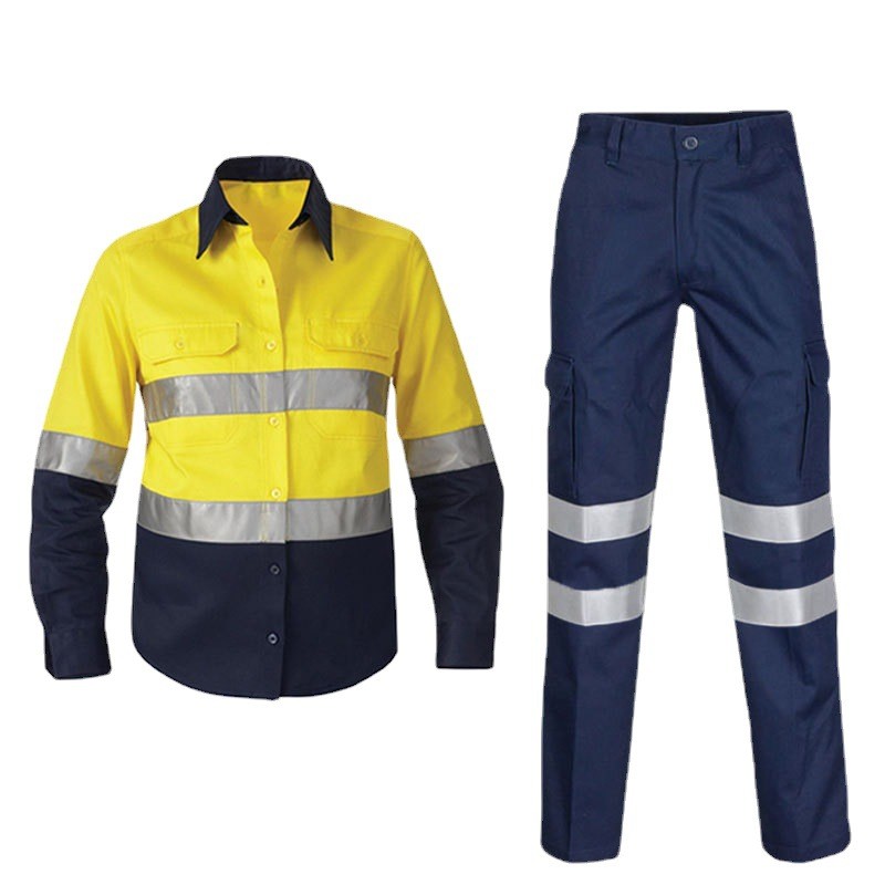 Reflective Strips Workwear Uniform For Construction Sites, Railway Docks Labor Protection