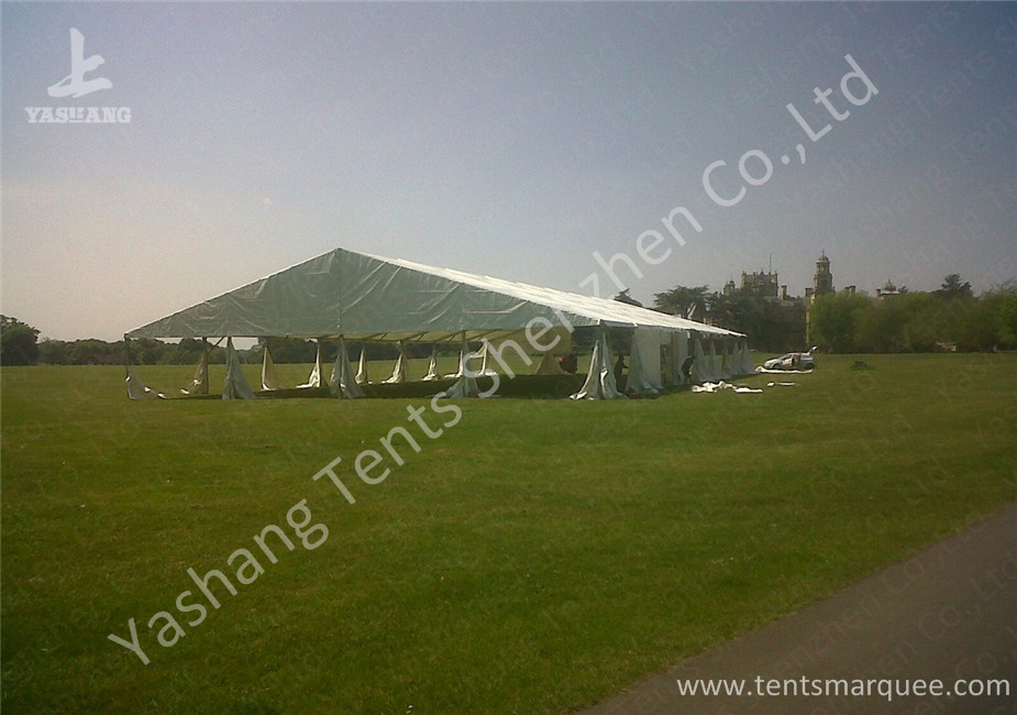White Fabric Cover Aluminum Frame Outdoor Party Tents on Grassland