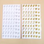 OEM 3D Puffy Stickers 0.7mm Glitter Number Alphabet Decoration Shaped