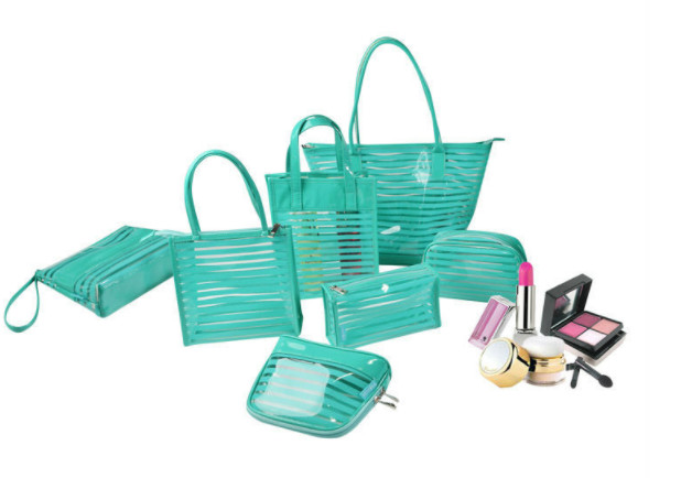 Heat Seal PVC Transparent Bag , Colorful Washing PVC Zipper Bag With Promotion Printed