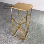 ZT-429G New design shiny gold metal flower stands for floor aisle wedding