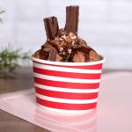Leakproof Red Dessert Bowls 10 Oz Tea Party Disposable Paper Cups