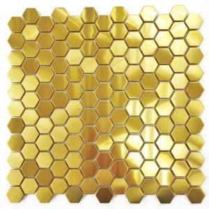 Wholesale Hairline Polished Gold Stainless Steel Hexagon Backsplash Tile For Kitchen ISO DIN from china suppliers