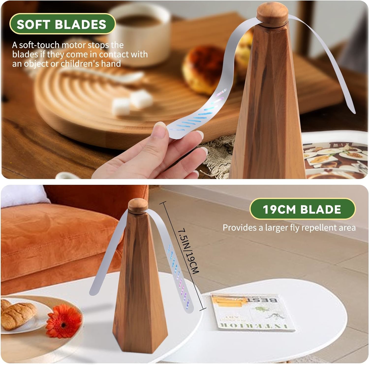 OEM Design Manufacturer Supplier with 3 Fan Blades UV Fly Killer Summer Free Standing Fly Trap ABS Fly Repellent Fan