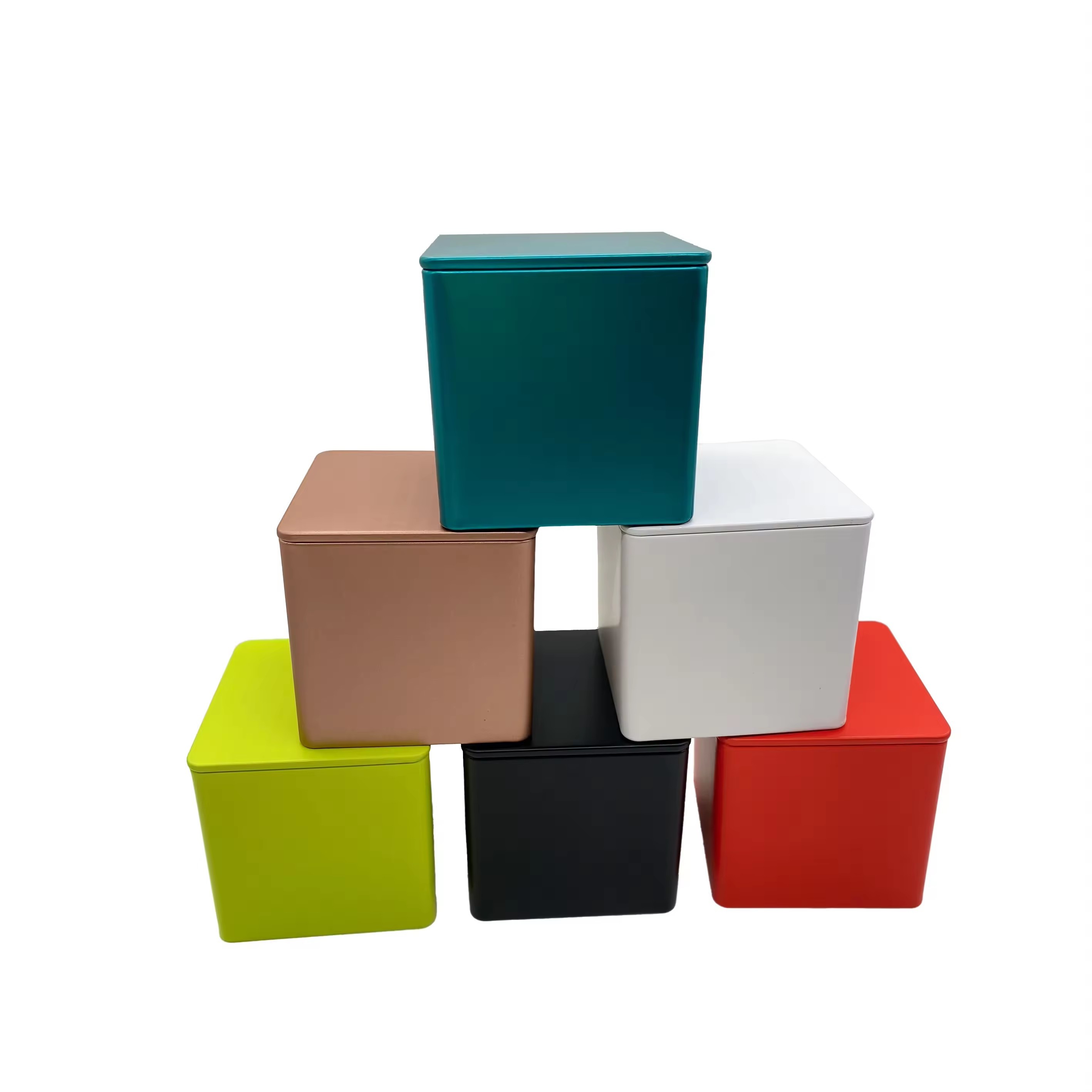 Custom Designs Metal Square Tea Tin Box Container/Food grade Coffee Cookie Candle Tea Tins for food pack