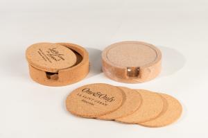 Wholesale HOT SALE 4'' Square Cork Coaster Set of 4 With Holder Cork for Bar or Home Decoration from china suppliers
