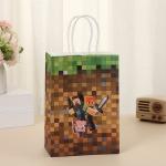 Hand Length Handle Purple Kraft Paper Candy Bags for Wedding and Gift Packaging