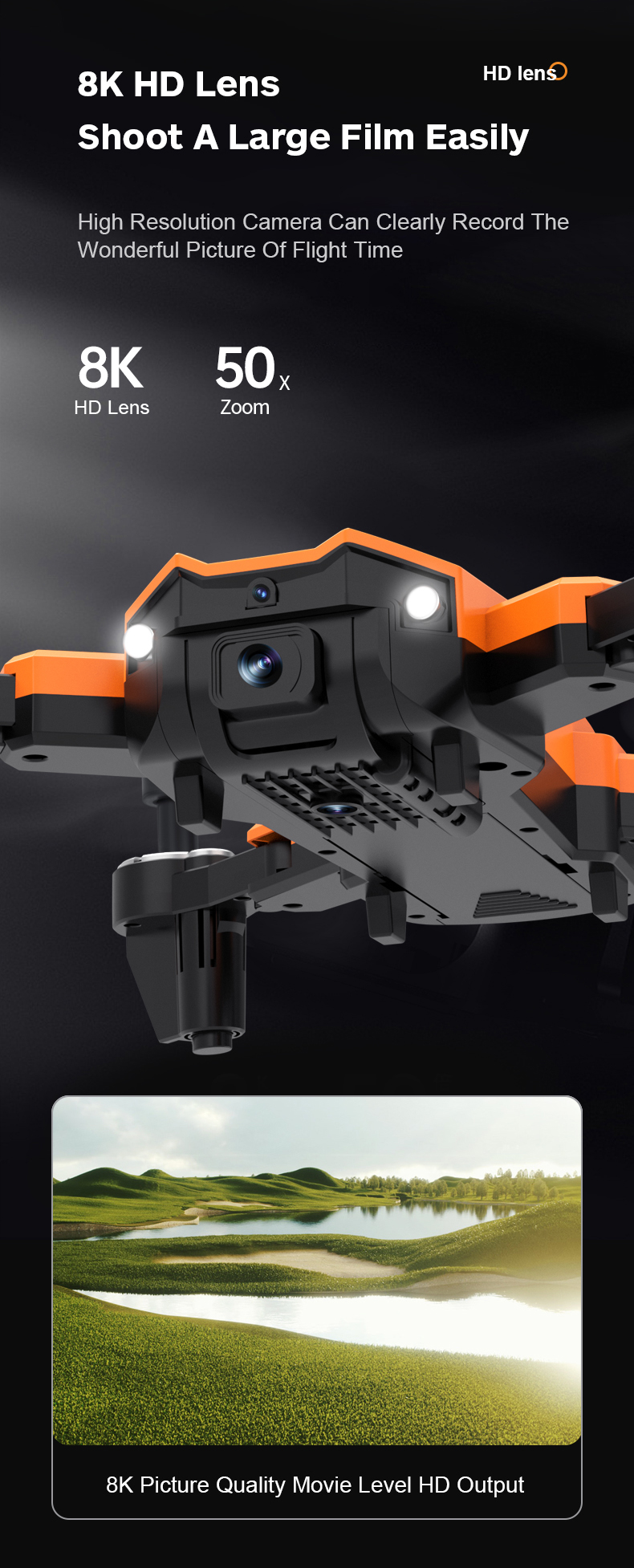 Dm96 Night Flight Drone With Led Long Flight Time Drone One-Key Takeoff/Landing Drone Video Capture Resolution none