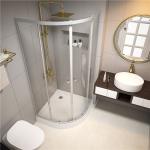 5mm tempered glass 900x900x2000mm Bathroom Curved Corner Shower Enclosure ,