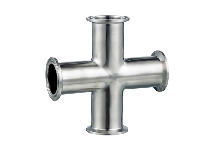 1 Inch 304 316 Sanitary Pipe Fittings Stainless Steel Tri Clamp Pipe Cross