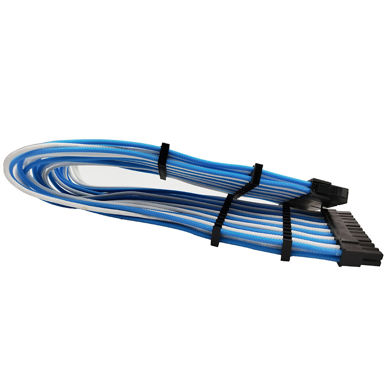 24 Pin Power Supply Sleeved Cables Kit Male To Female ATX 18WAG