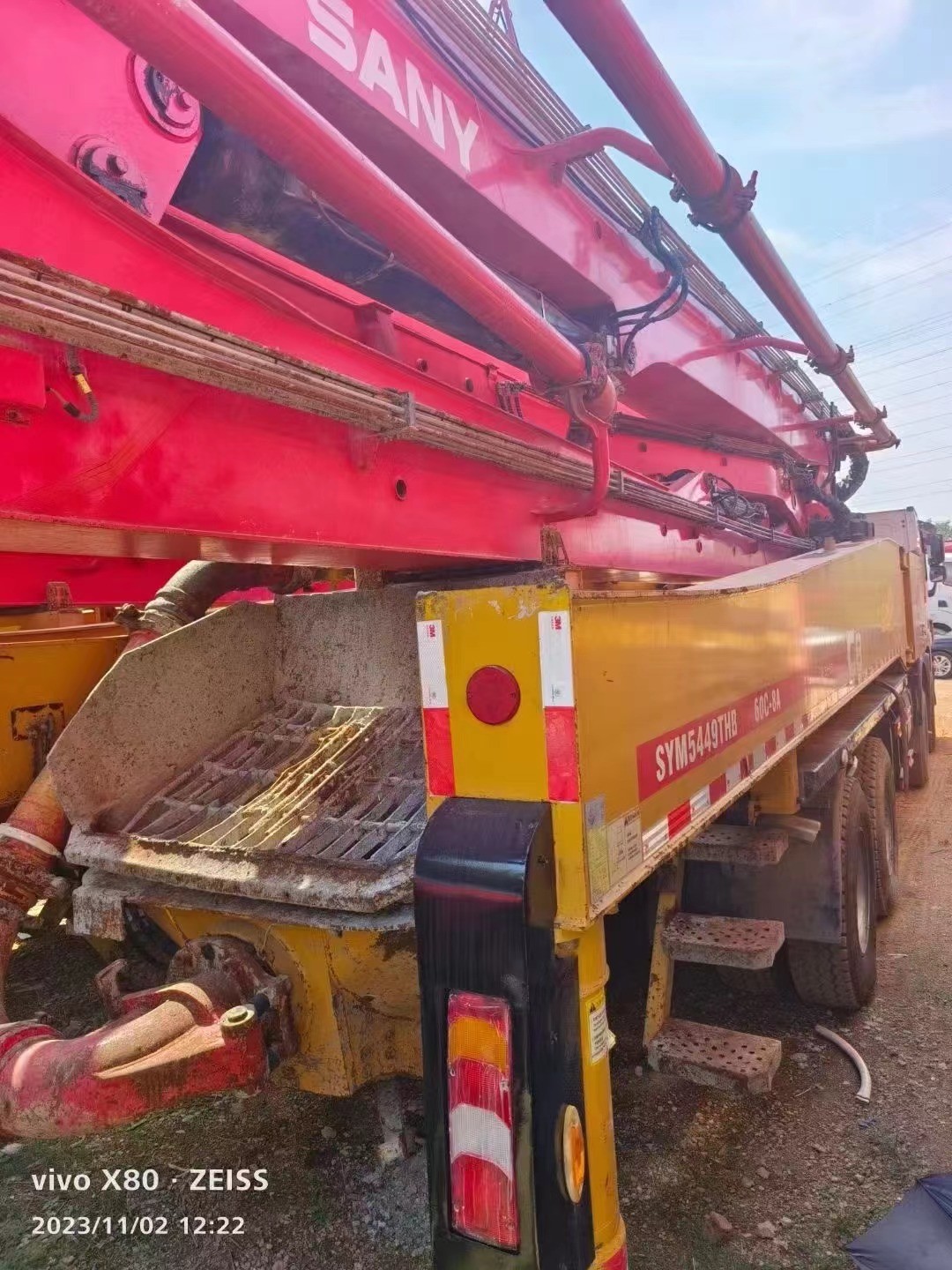 56 Meter Sany Used Concrete Pump Truck 2019year 44000KG