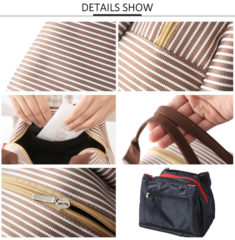 Dust Proof Striped Soft Insulated Cooler Bags